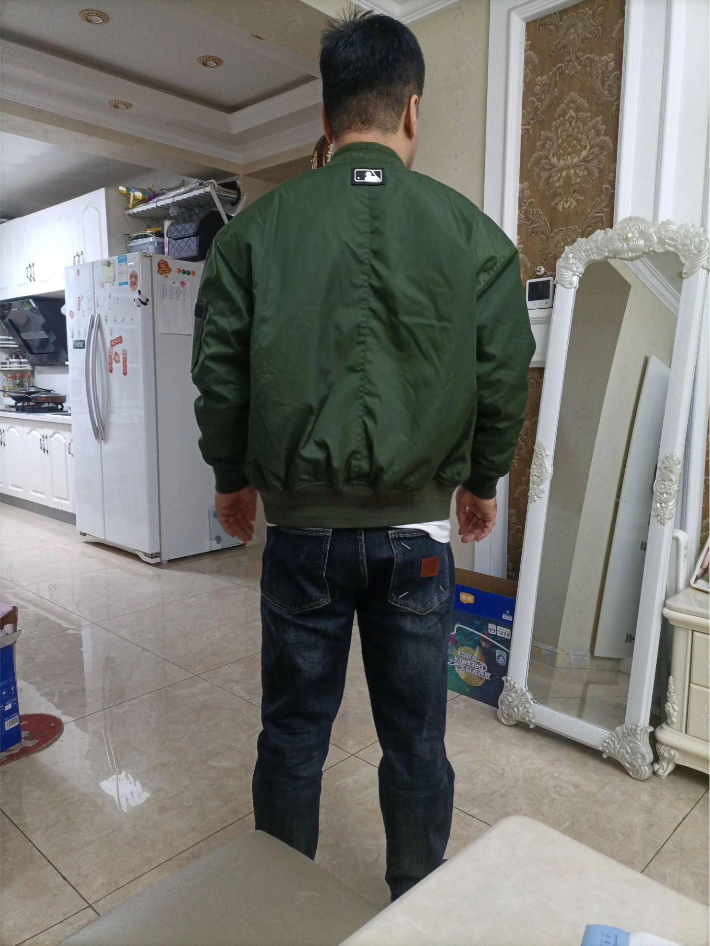 custom review-MLB FW22 Бейсбольная куртка унисекс армейский зеленый