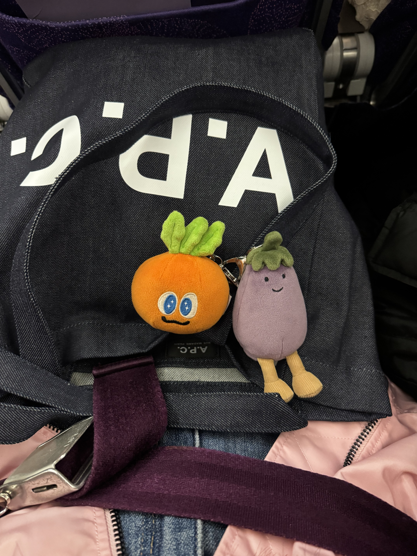 custom review-A.P.C Сумка с принтом буквы хлопок tote сумка для покупок сумка через плечо женская темно-синий