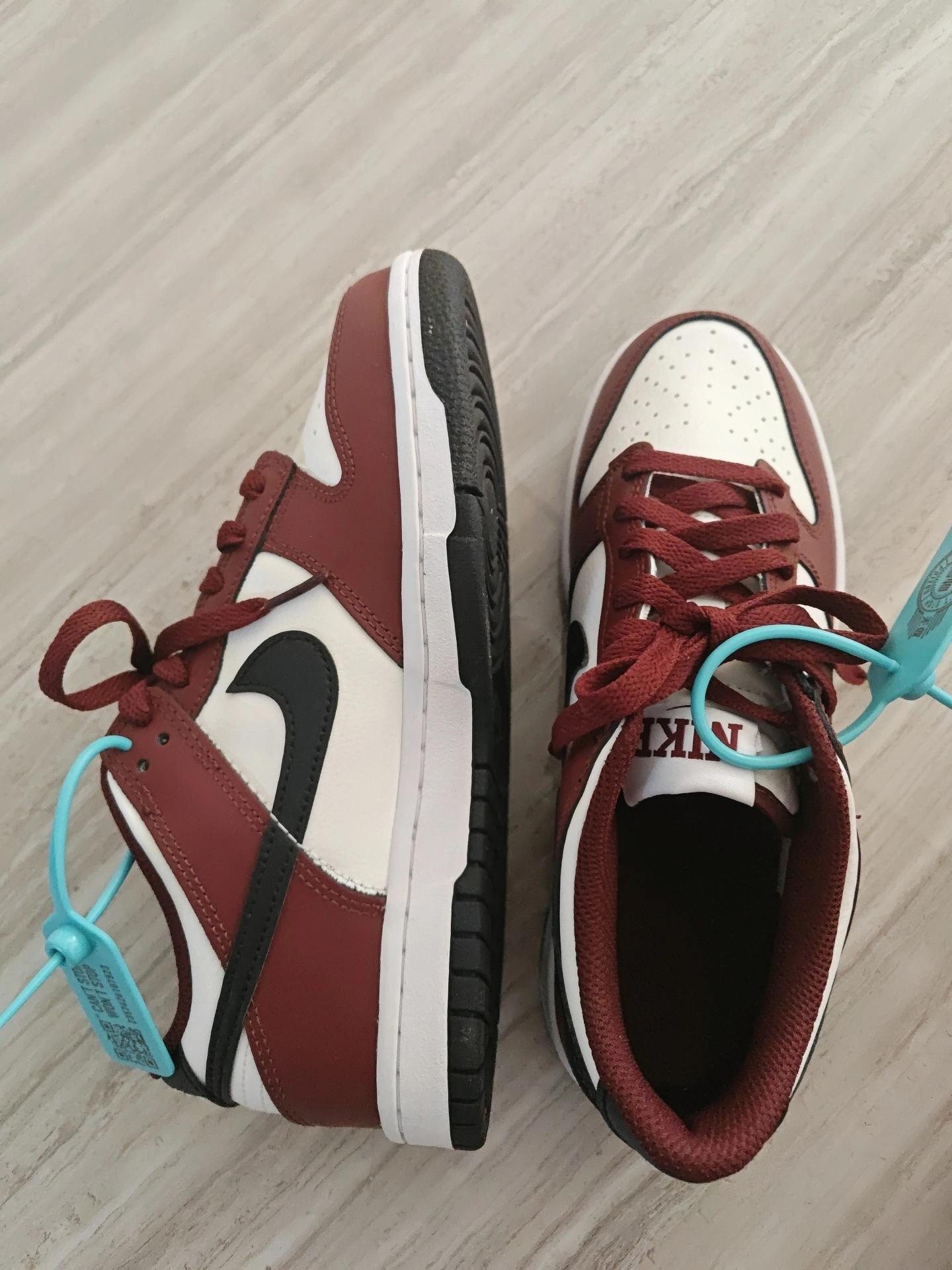 custom review-Nike Dunk Slip-Resistant Shock Absorbers Низкие Детские Скейтбординги Красный Белый Черный