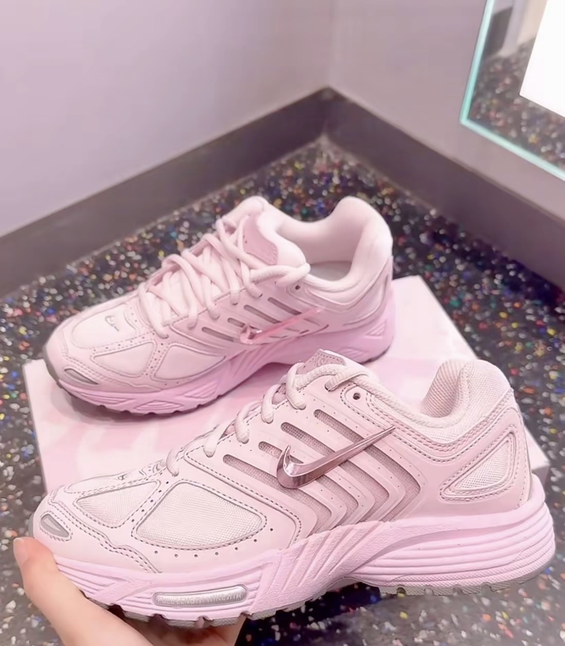 custom review-Nike Air Pegasus 2K5 Устойчивый к истиранию Дышащий Низкий Топ Повседневные Беговые кроссовки Женские Розовые