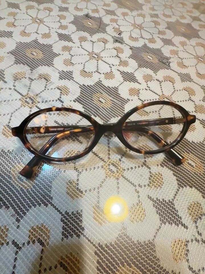 custom review-MIU MIU Ацетат Овальные Оправы для очков Женские Коричневый