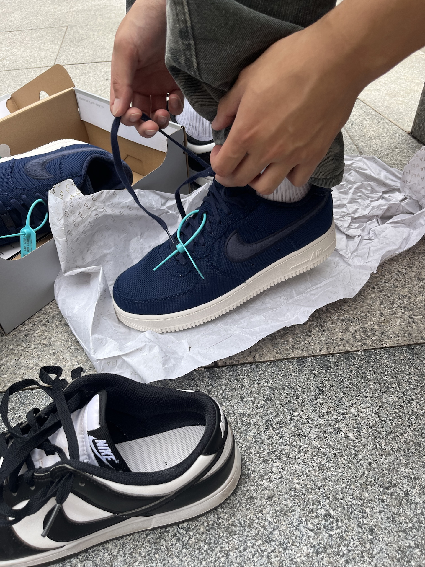 custom review-Nike Air FORCE 1 Устойчивые к истиранию Низкие Кроссовки для скейтбординга Унисекс Морской синий