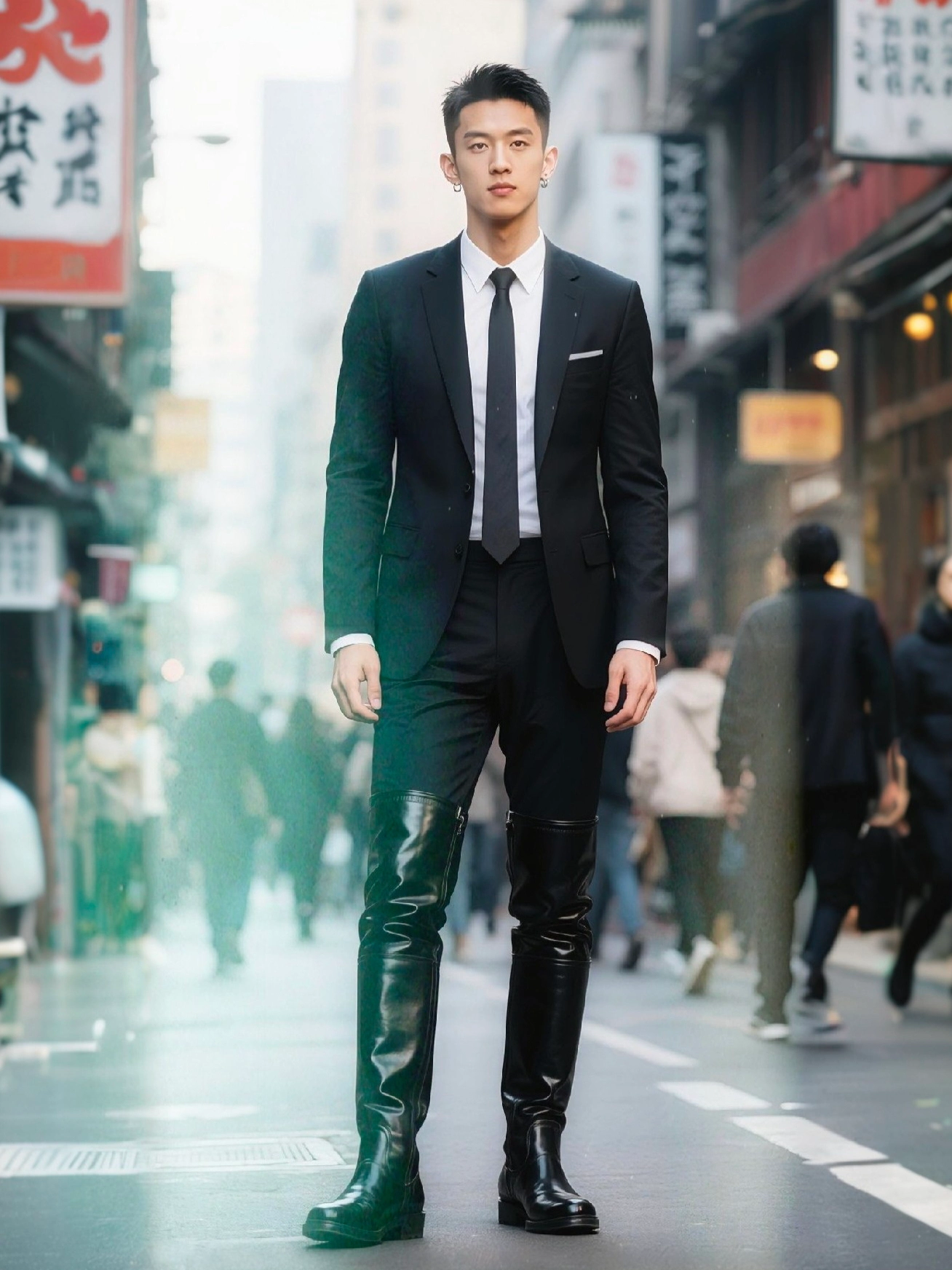 正经真的帅!黑色系马靴帅哥💙