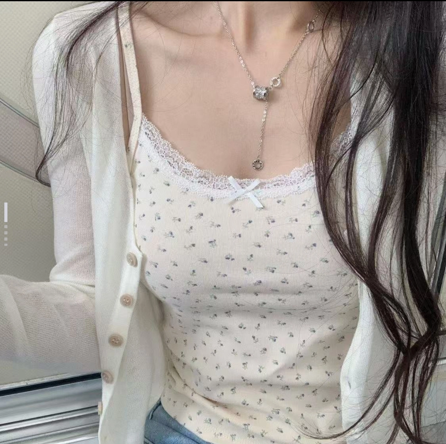 比鲁斯beerus 纯欲小碎花蕾丝甜妹韩系百搭内搭外穿打底吊带 女款