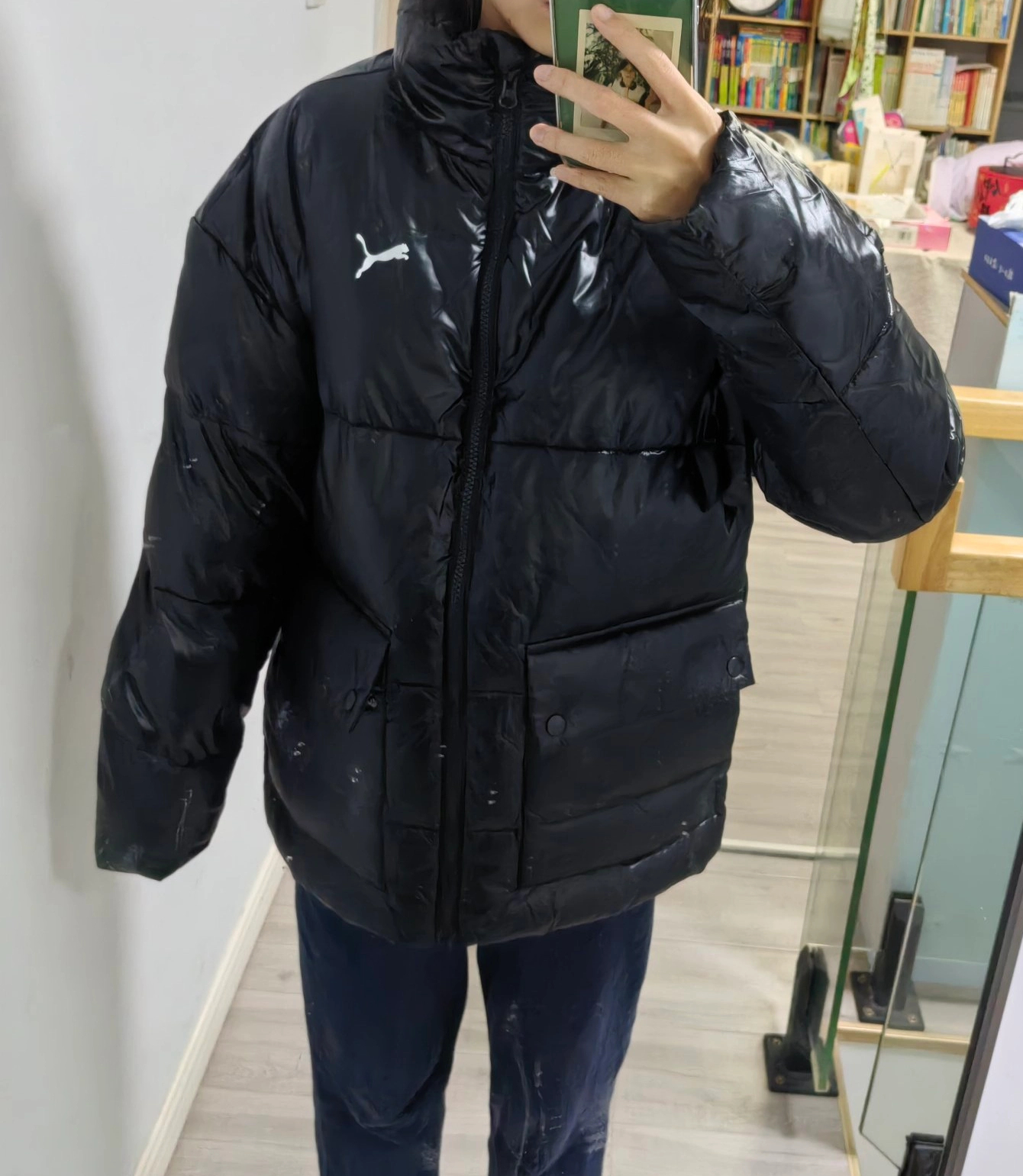 custom review-PUMA Основной Хлопковый пуховик Пуховая куртка Мужской Черный