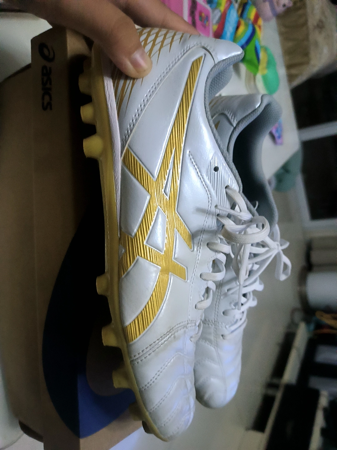 custom review-ASICS Ds Light Club AG Искусственная трава Покрытие Футбольные бутсы Мужские Белый Золото