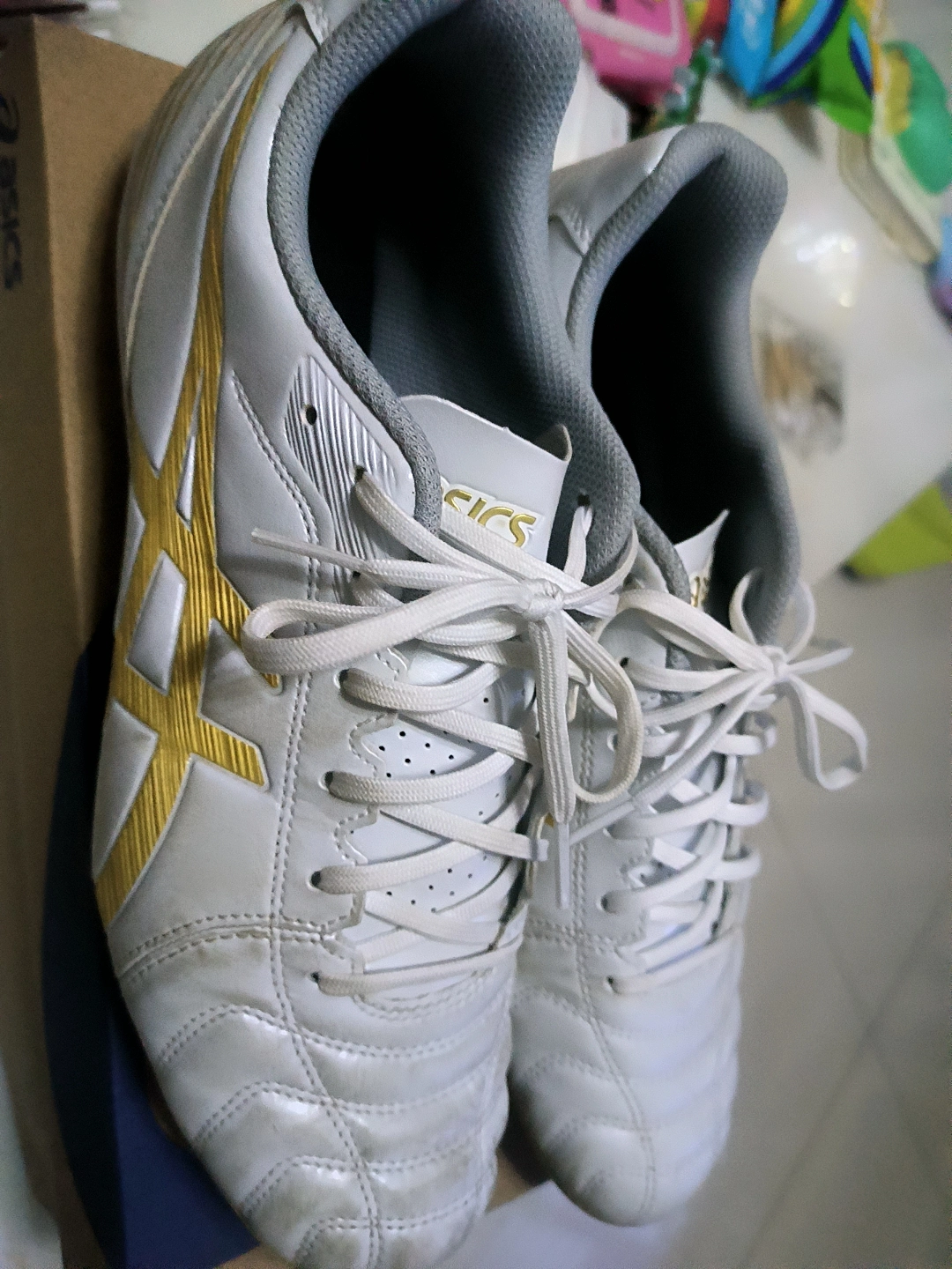 custom review-ASICS Ds Light Club AG Искусственная трава Покрытие Футбольные бутсы Мужские Белый Золото