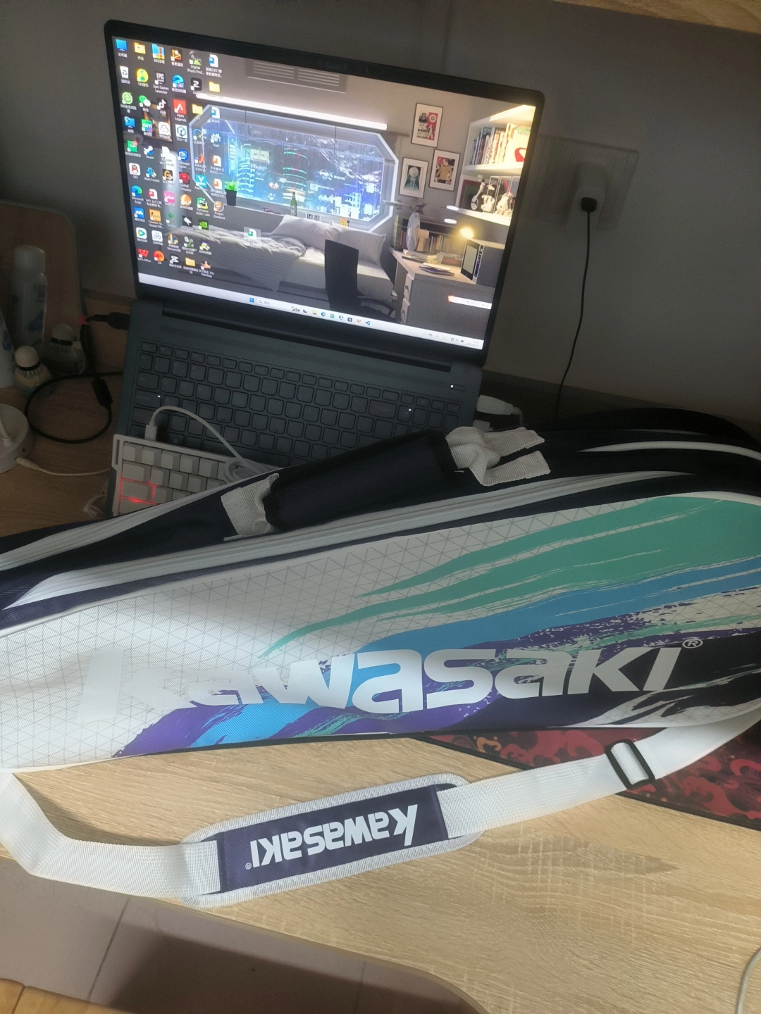 custom review-Kawasaki PU (полиуретан) Спортивная сумка большого размера унисекс