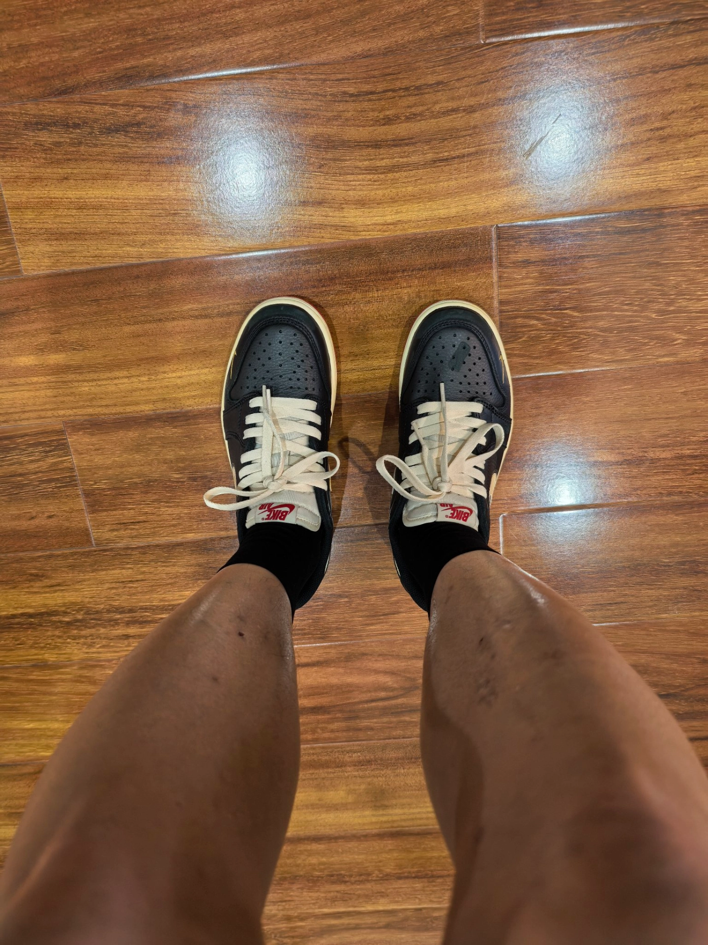 custom review-JORDAN Air Jordan 1 Винтажные баскетбольные кроссовки Low Топ Белый черный красный Унисекс