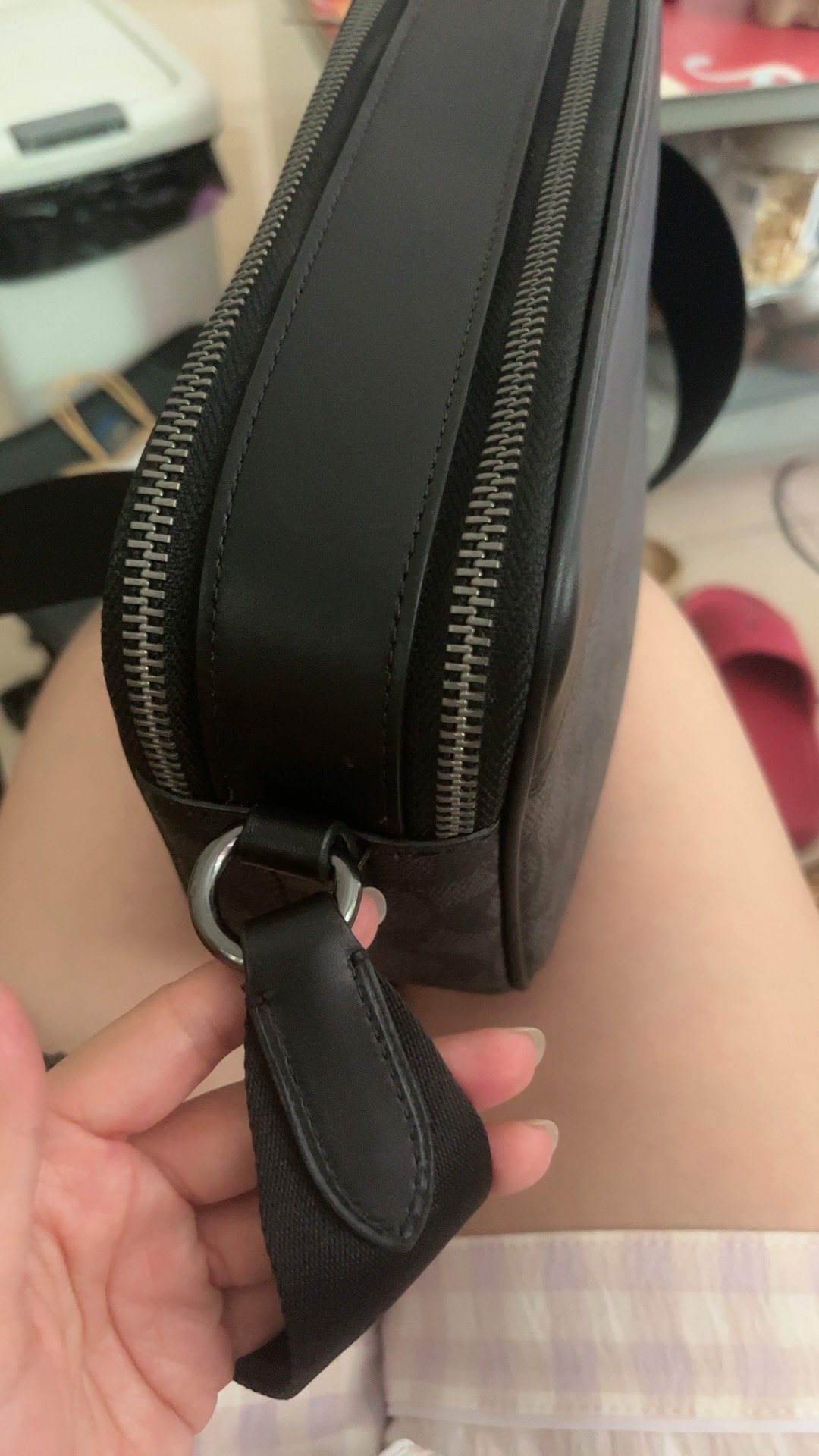 custom review-COACH Graham Искусственная кожа с коровьей кожей Сумка через плечо Средняя Мужская Черная