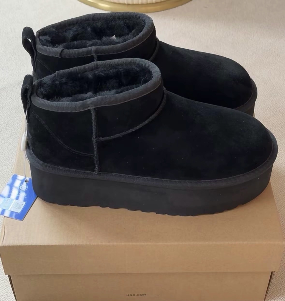 custom review-UGG Короткие Снежные Ботинки Женские Черные