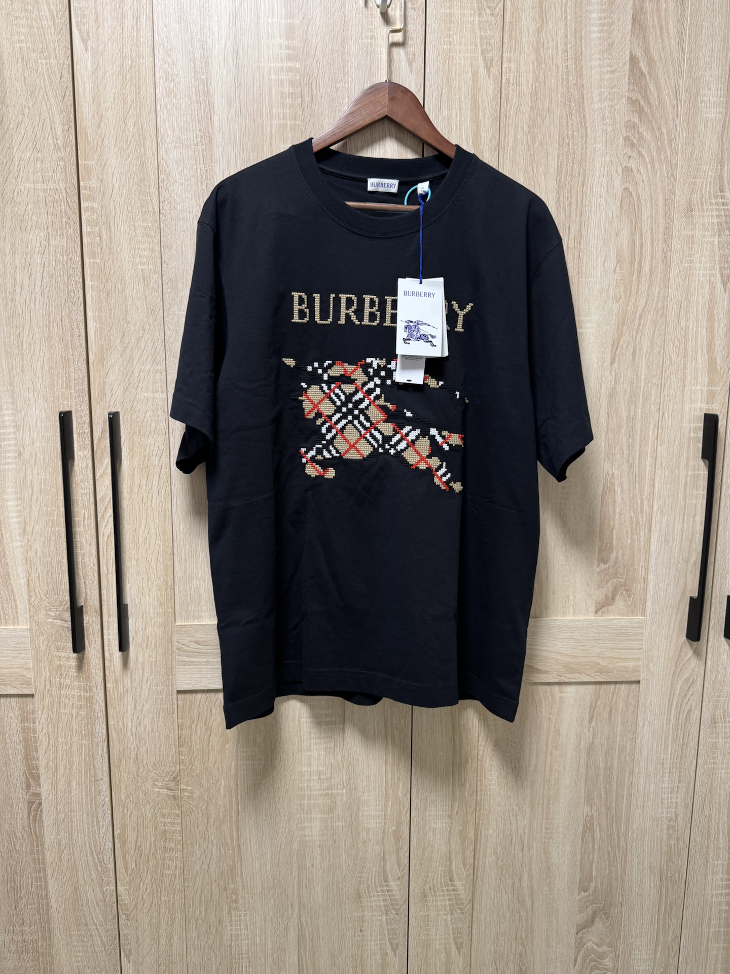 burberry ss25 logo格纹十字绣 短袖t恤