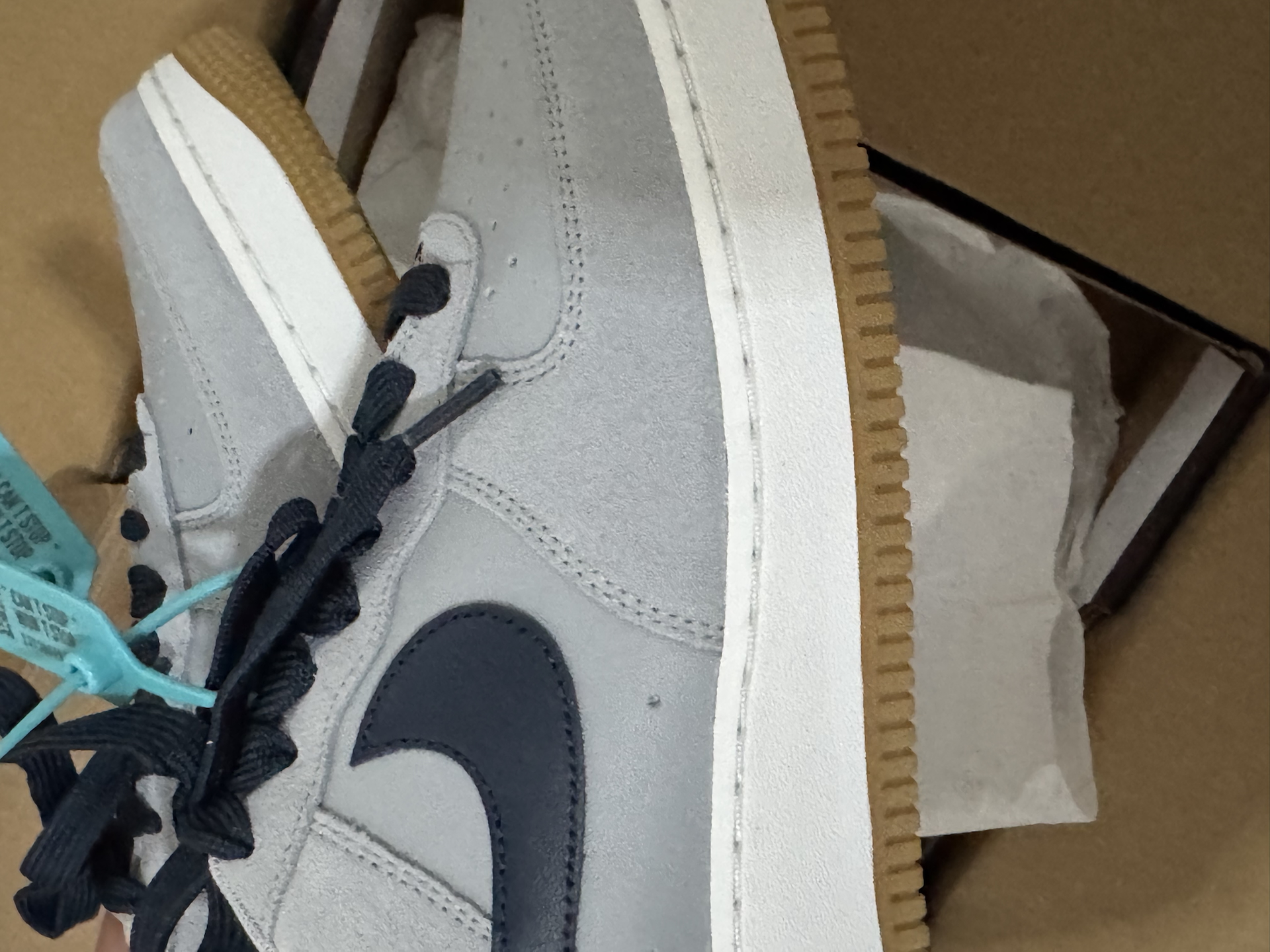 custom review-Nike Air FORCE 1 Slip-on Устойчивый к истиранию Низкий Топ Скейтбординг Мужской Серый Синий