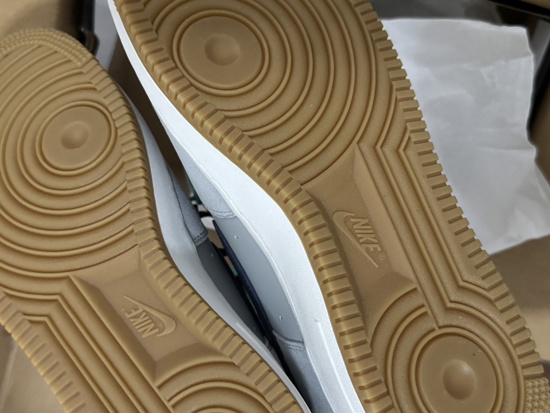 custom review-Nike Air FORCE 1 Slip-on Устойчивый к истиранию Низкий Топ Скейтбординг Мужской Серый Синий