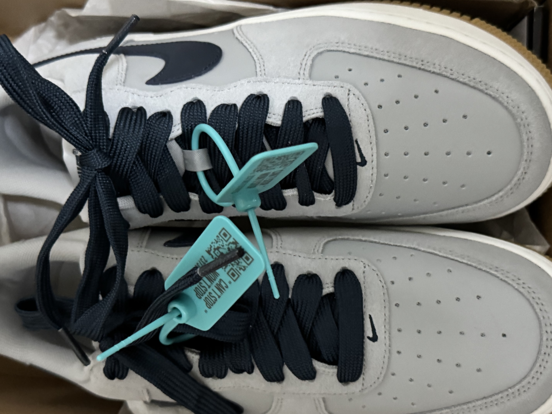 custom review-Nike Air FORCE 1 Slip-on Устойчивый к истиранию Низкий Топ Скейтбординг Мужской Серый Синий