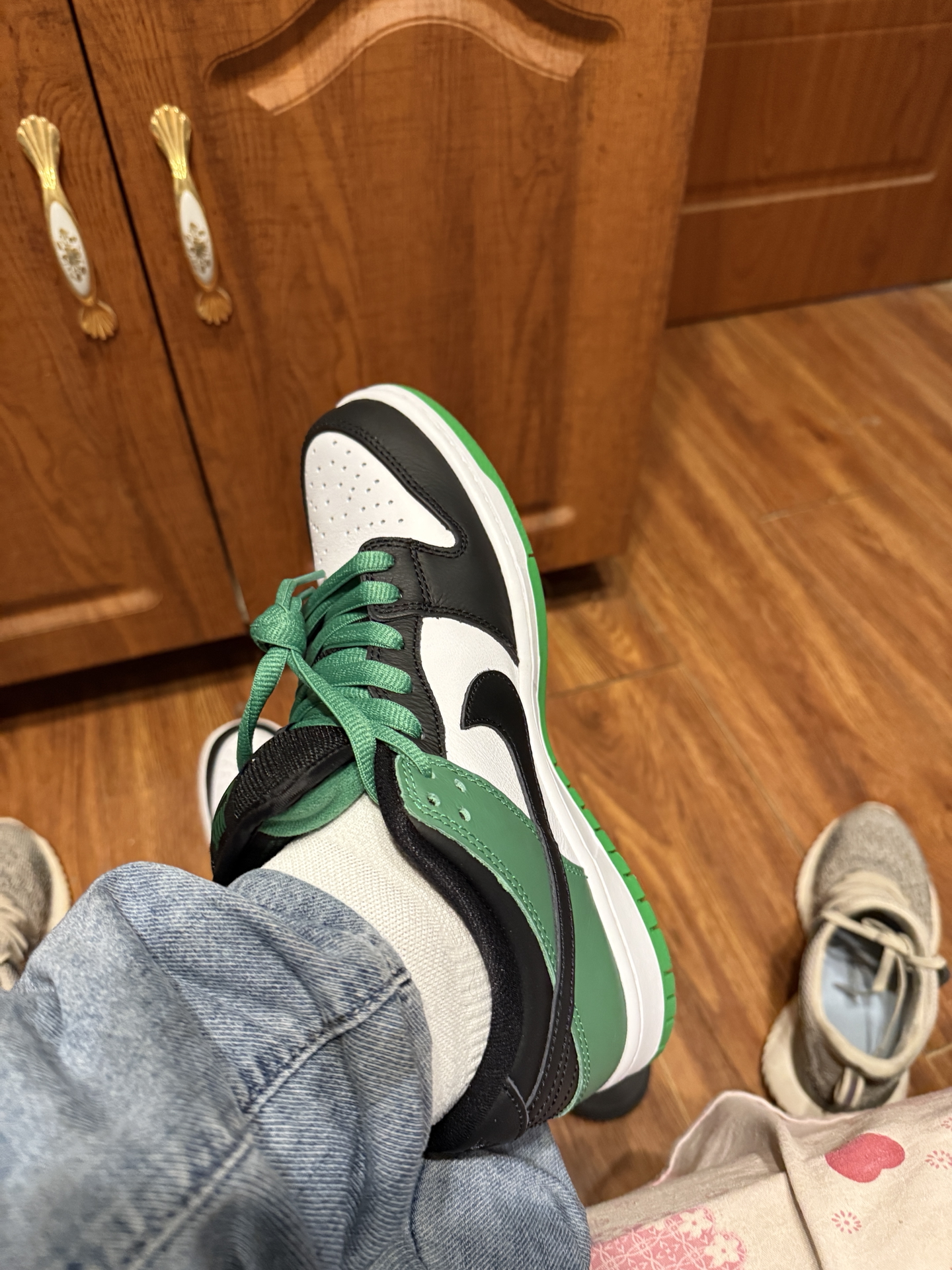 custom review-Nike Dunk SB Low Топ Скейтборд Кроссовки Унисекс Черный Зеленый