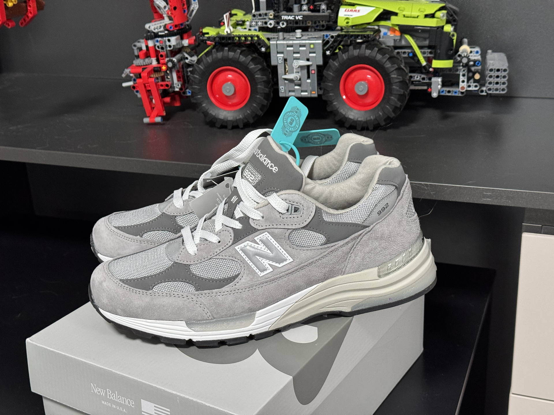 custom review-New Balance NB 992 Амортизация Износостойкий Низкий Топ Беговые кроссовки Унисекс Серый