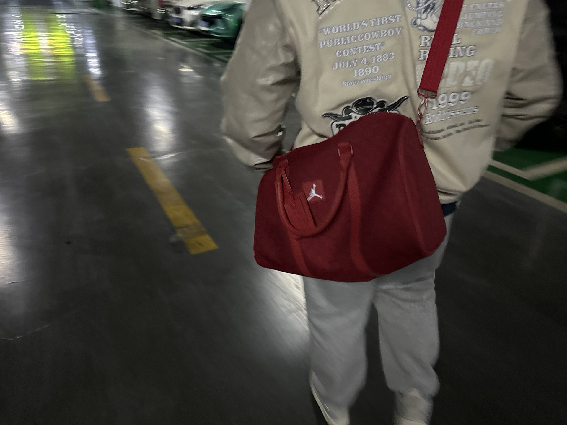 custom review-Джордан Полиэстер Дорожная Сумка Спортивная Сумка Спортивный Зал Сумка Унисекс Китайский Красный Красный Год Дракона