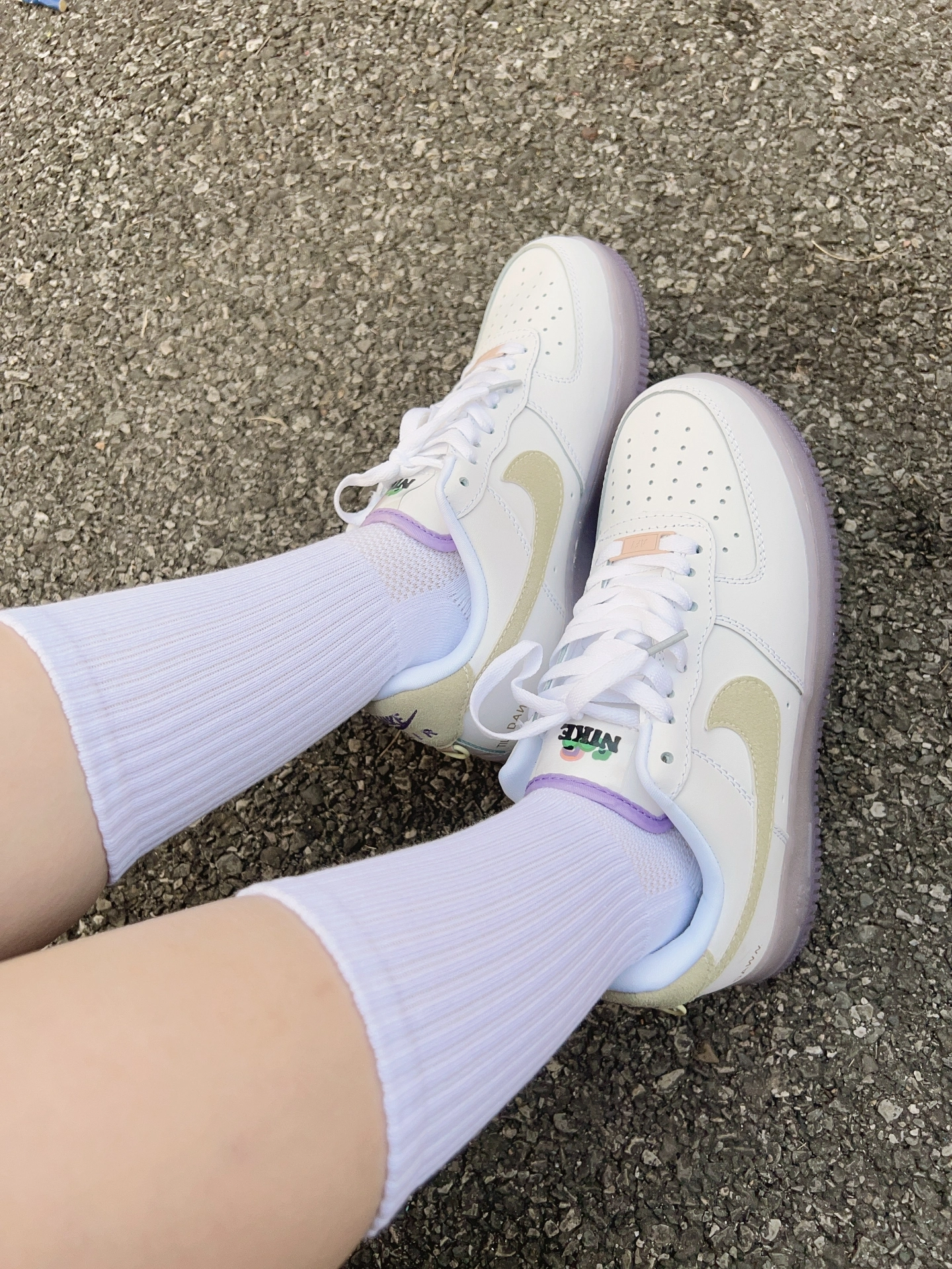 af1香芋紫果冻鞋搭上温柔小白袜尊嘟好看🤩
