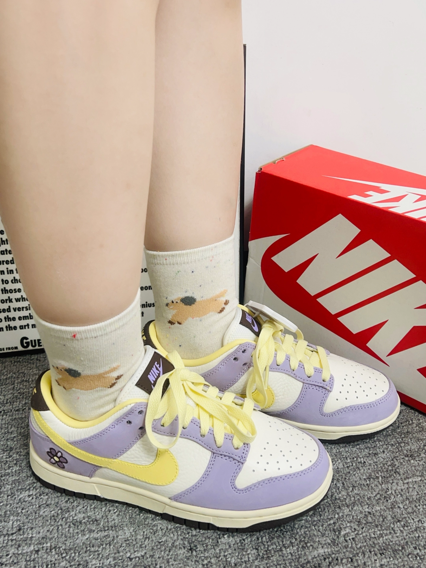 nike dunk小紫搭上新袜子好清新啊🍃🟣