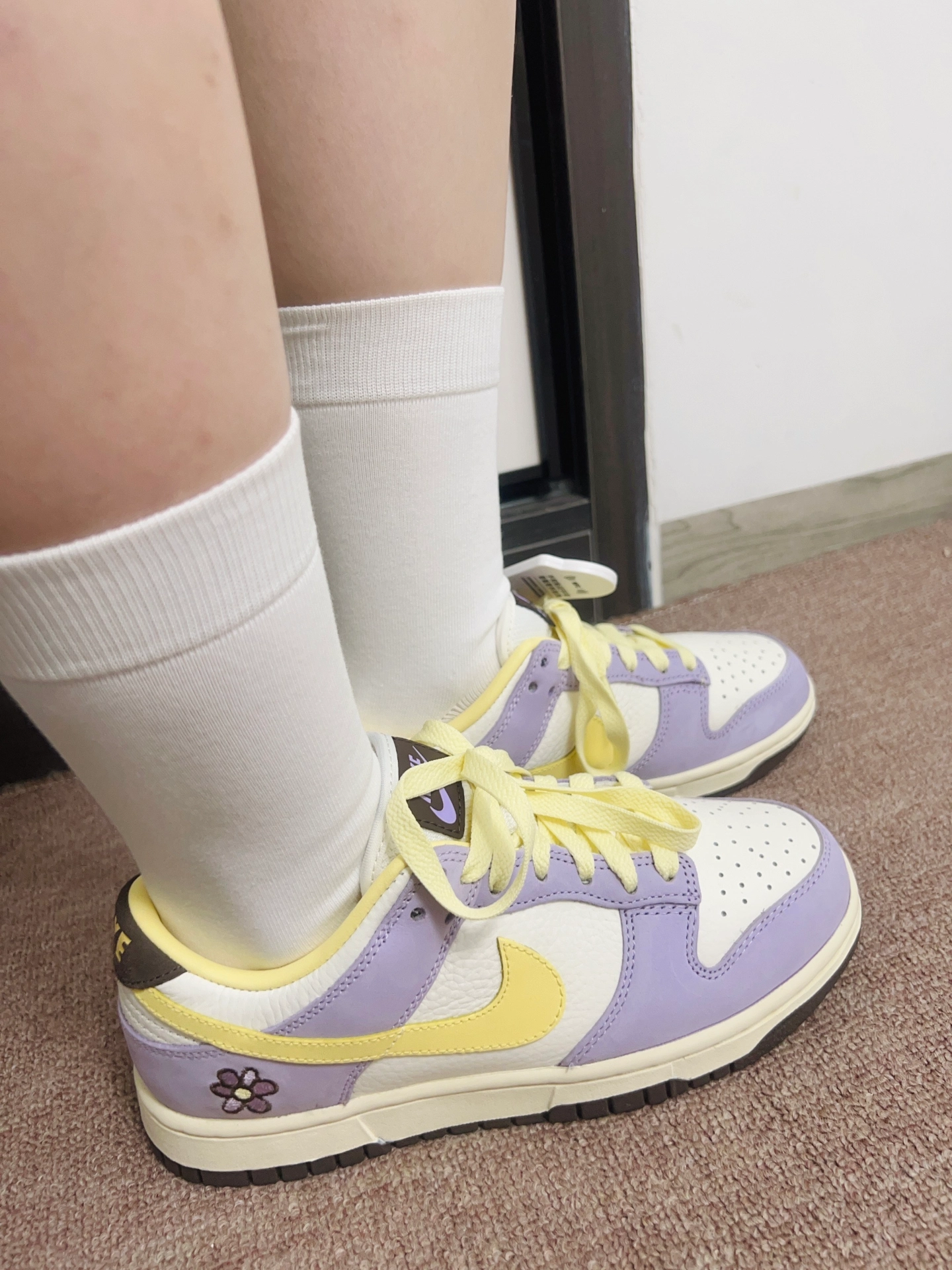 nike dunk芋泥紫搭上白袜子也太好看惹🟣💜