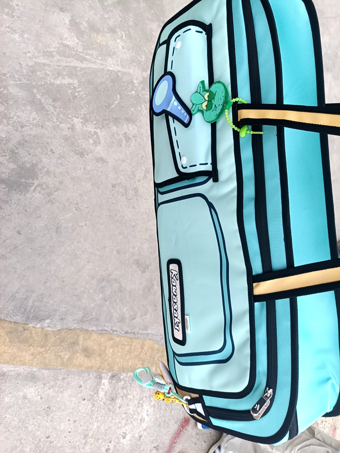 custom review-Кавасаки Губка Боб Коллаборация Полиэстер Кемпинг Сумка Путешествие Спортзал Сумка Большая Унисекс Светло-Зеленая