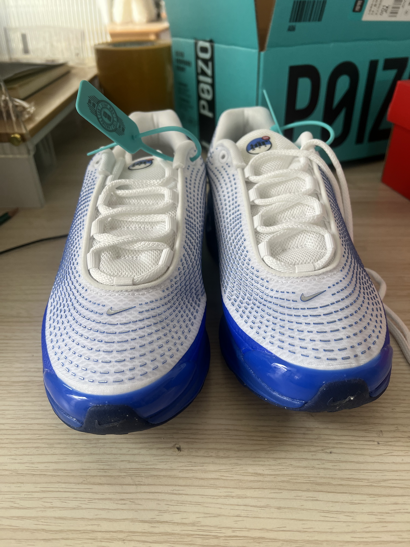 custom review-Nike Air Max Dn Амортизация Устойчивость к истиранию Дышащий Верх Низкий Топ Повседневный Мужской Белый Синий