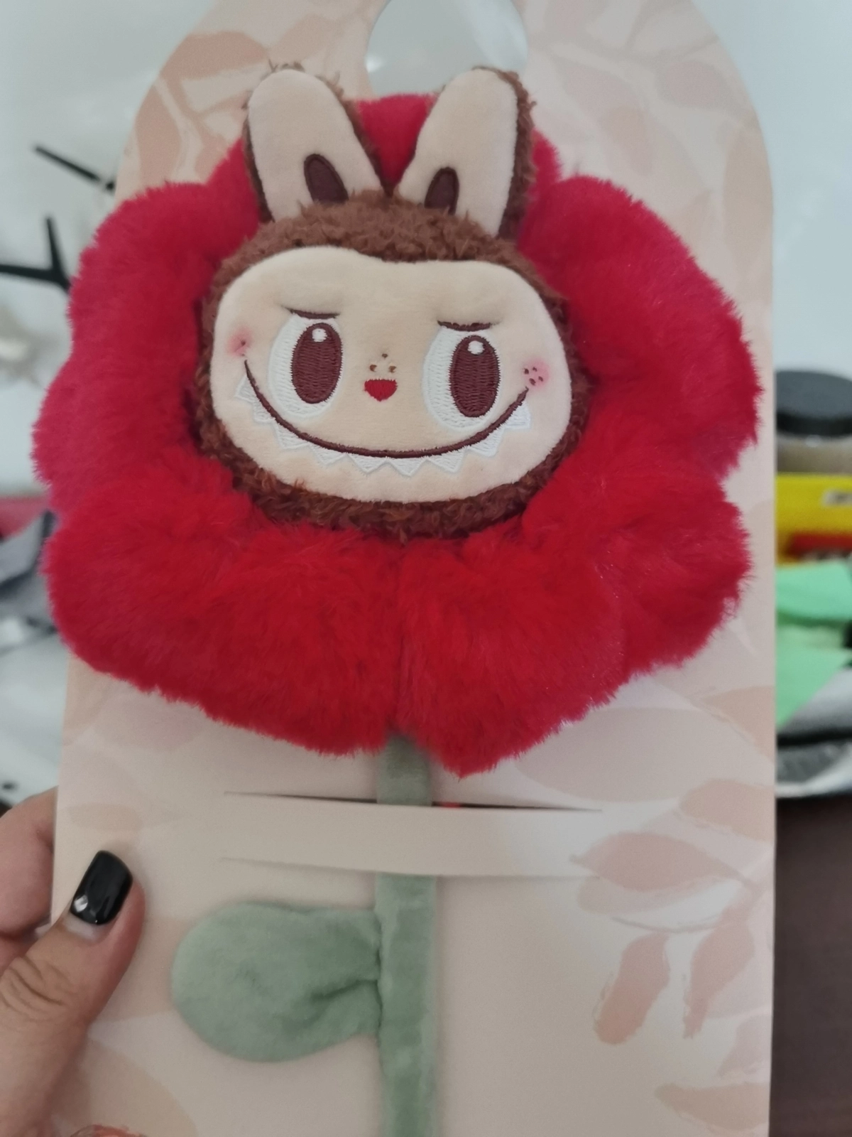 custom review-POP MART LABUBU Flower Fairy Цветочный Букет Красная Плюшевая Кукла 30см