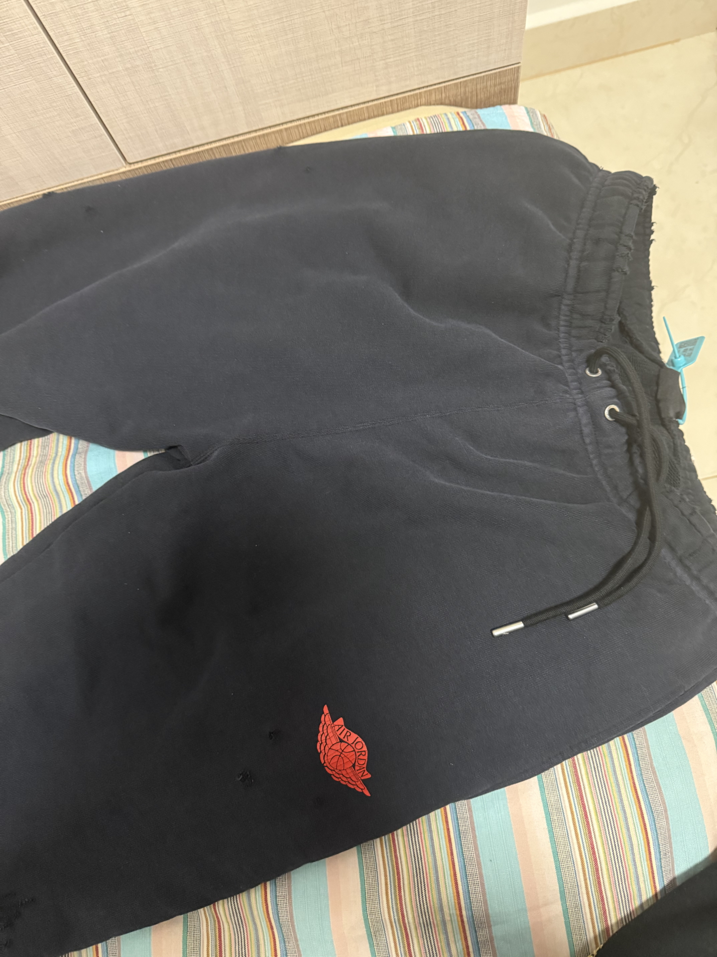 custom review-Jordan Air Rare Вязаные Тренировочные Штаны Мужские Черные Парус Белые