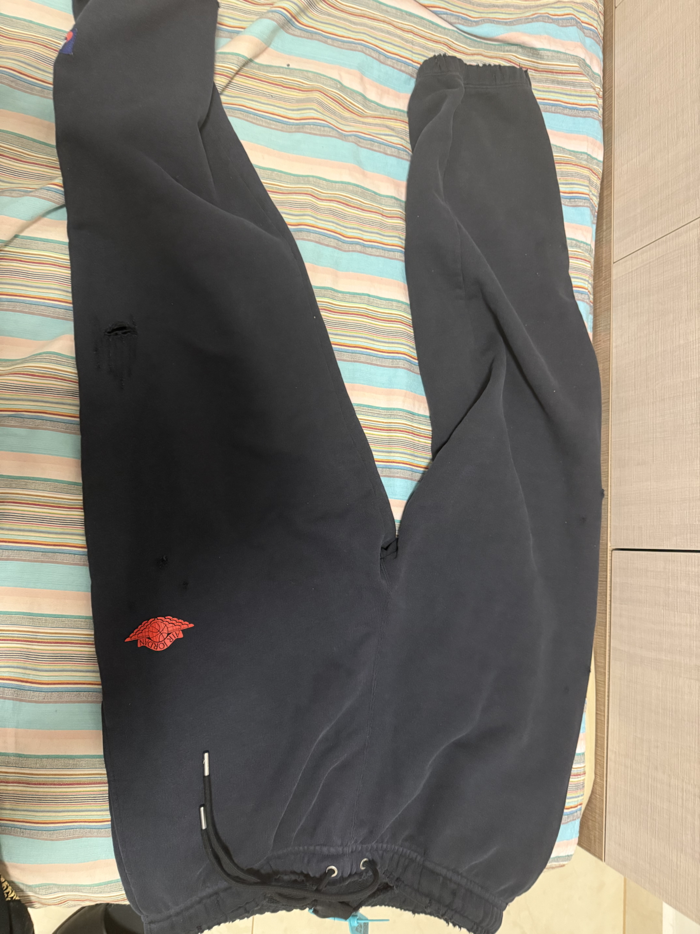 custom review-Jordan Air Rare Вязаные Тренировочные Штаны Мужские Черные Парус Белые