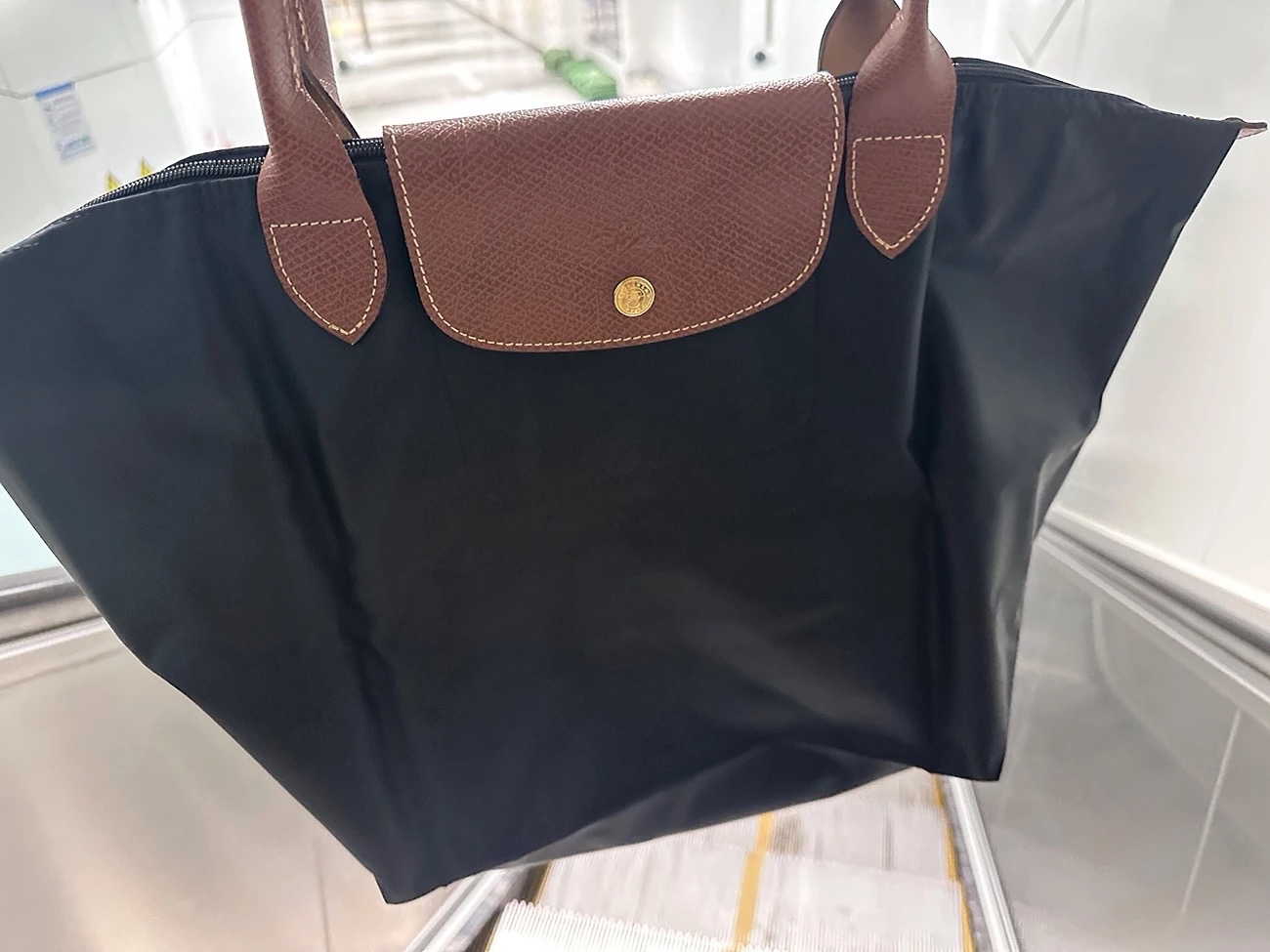 custom review-LONGCHAMP Le Pliage Ткань Тоут Сумка Сумка для покупок Сумка для пельменей Сумка через плечо Женская Черная