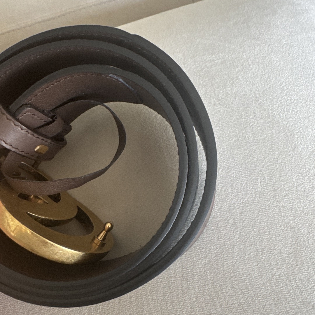 custom review-GUCCI GG Marmont Ремни из холщовой кожи Унисекс Бежевый Эбеновый Ширина корпуса 4 см