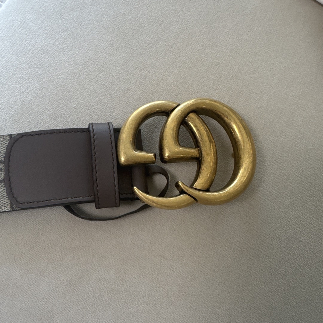 custom review-GUCCI GG Marmont Ремни из холщовой кожи Унисекс Бежевый Эбеновый Ширина корпуса 4 см
