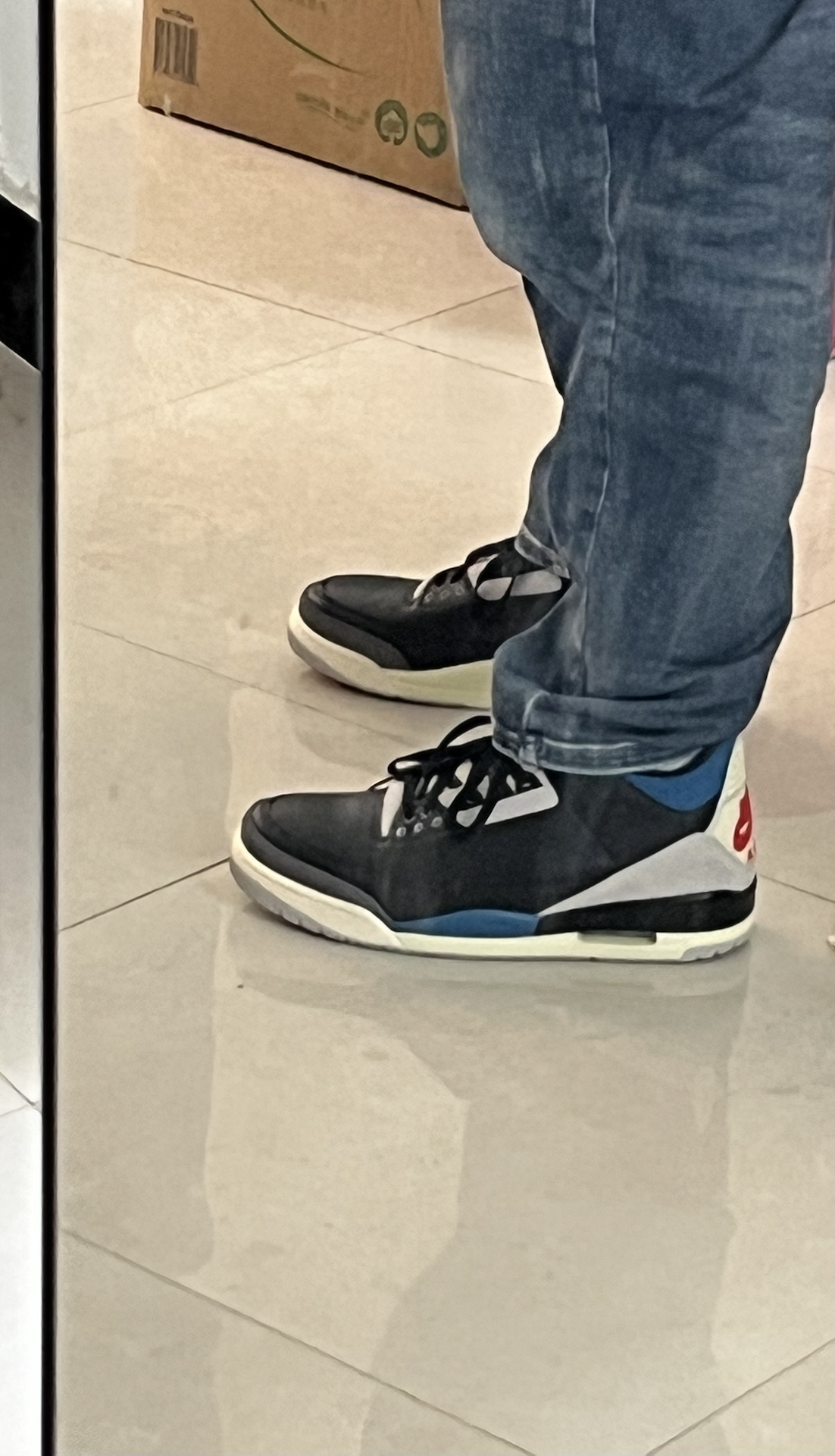 custom review-JORDAN Air Джордан 3 Винтажные баскетбольные кроссовки MID Топ Черный серый красный Мужской