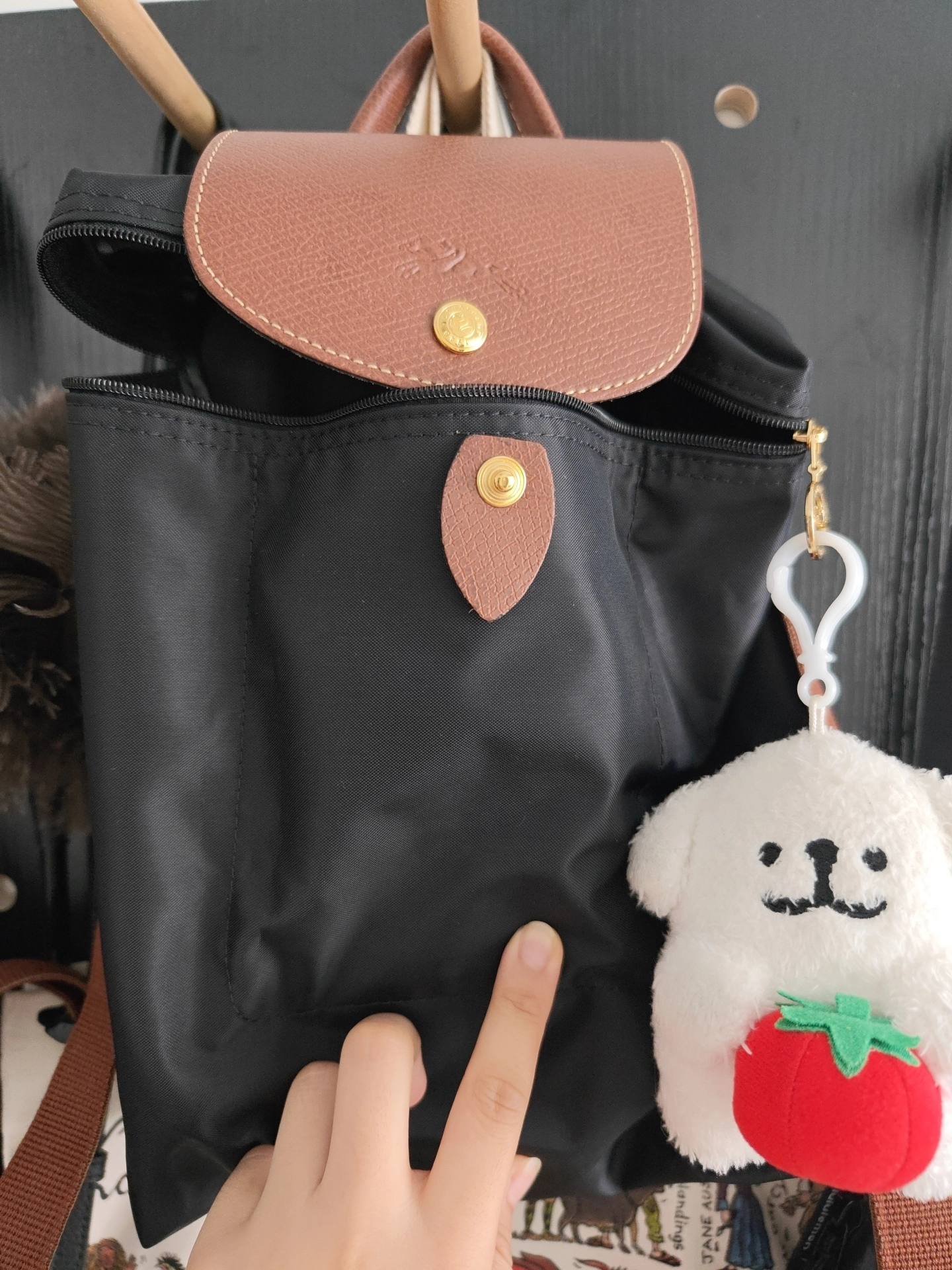 custom review-LONGCHAMP Le Pliage Нейлоновый Рюкзак Сумка Женская Черная