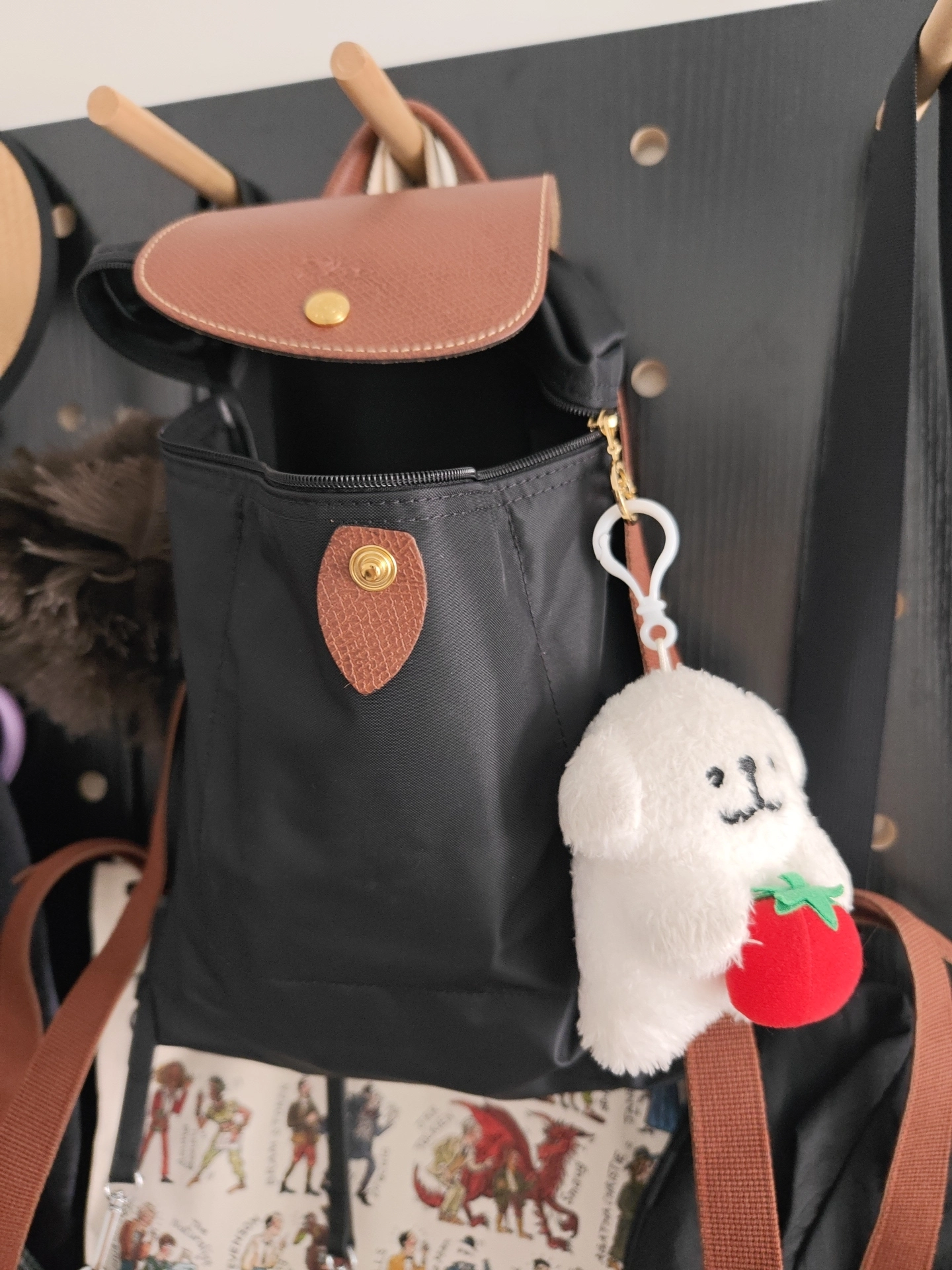 custom review-LONGCHAMP Le Pliage Нейлоновый Рюкзак Сумка Женская Черная