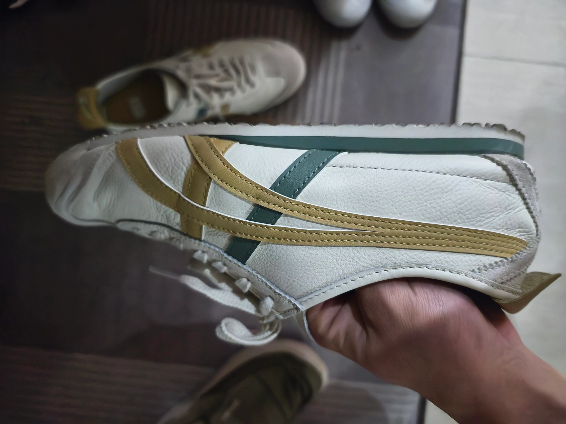 custom review-Onitsuka Tiger MEXICO 66 Устойчивая к истиранию Низкая Повседневная Обувь Унисекс Экрю Желтый