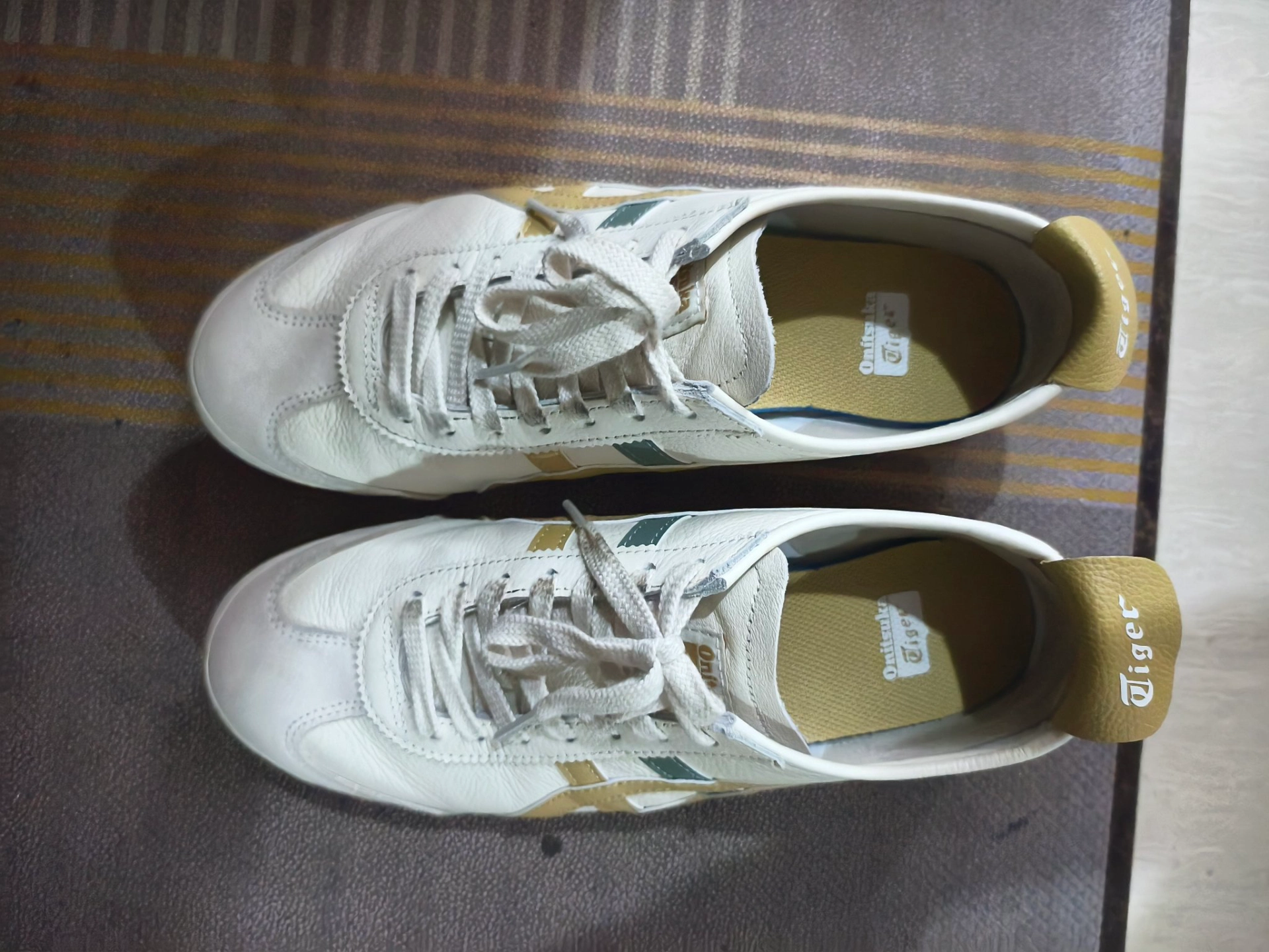 custom review-Onitsuka Tiger MEXICO 66 Устойчивая к истиранию Низкая Повседневная Обувь Унисекс Экрю Желтый