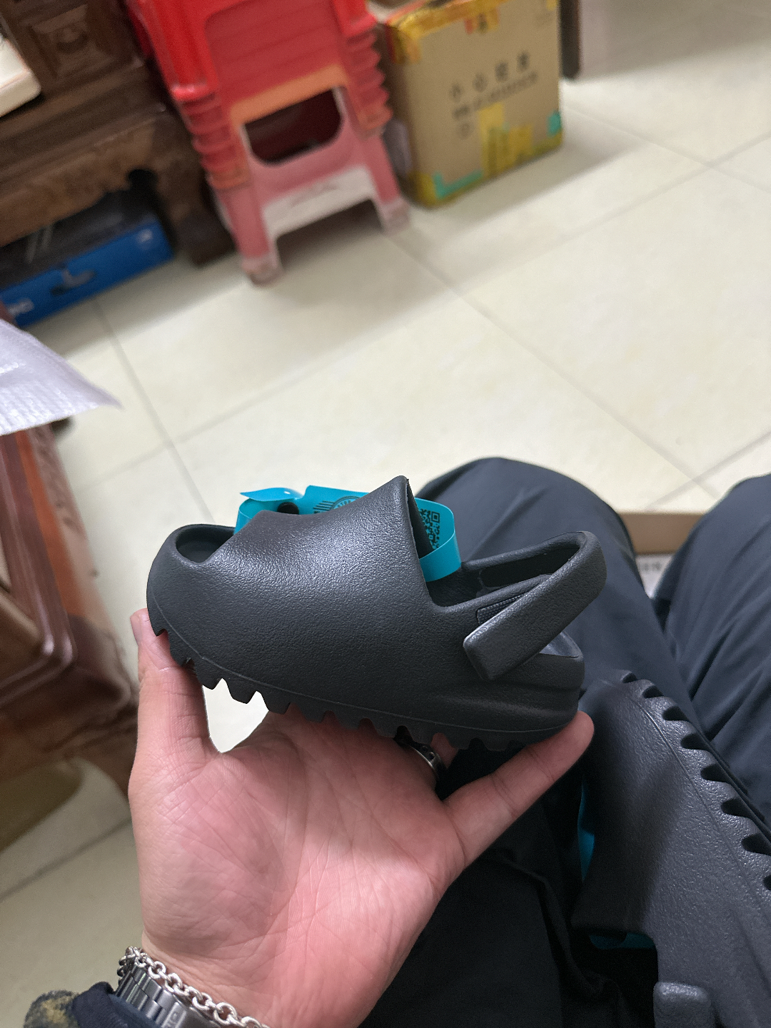 custom review-Adidas Originals Yeezy Slide Черный агат 'Оникс' Противоскользящий Anti KICK Низкий Топ Обувь для малышей Infant и Toddler