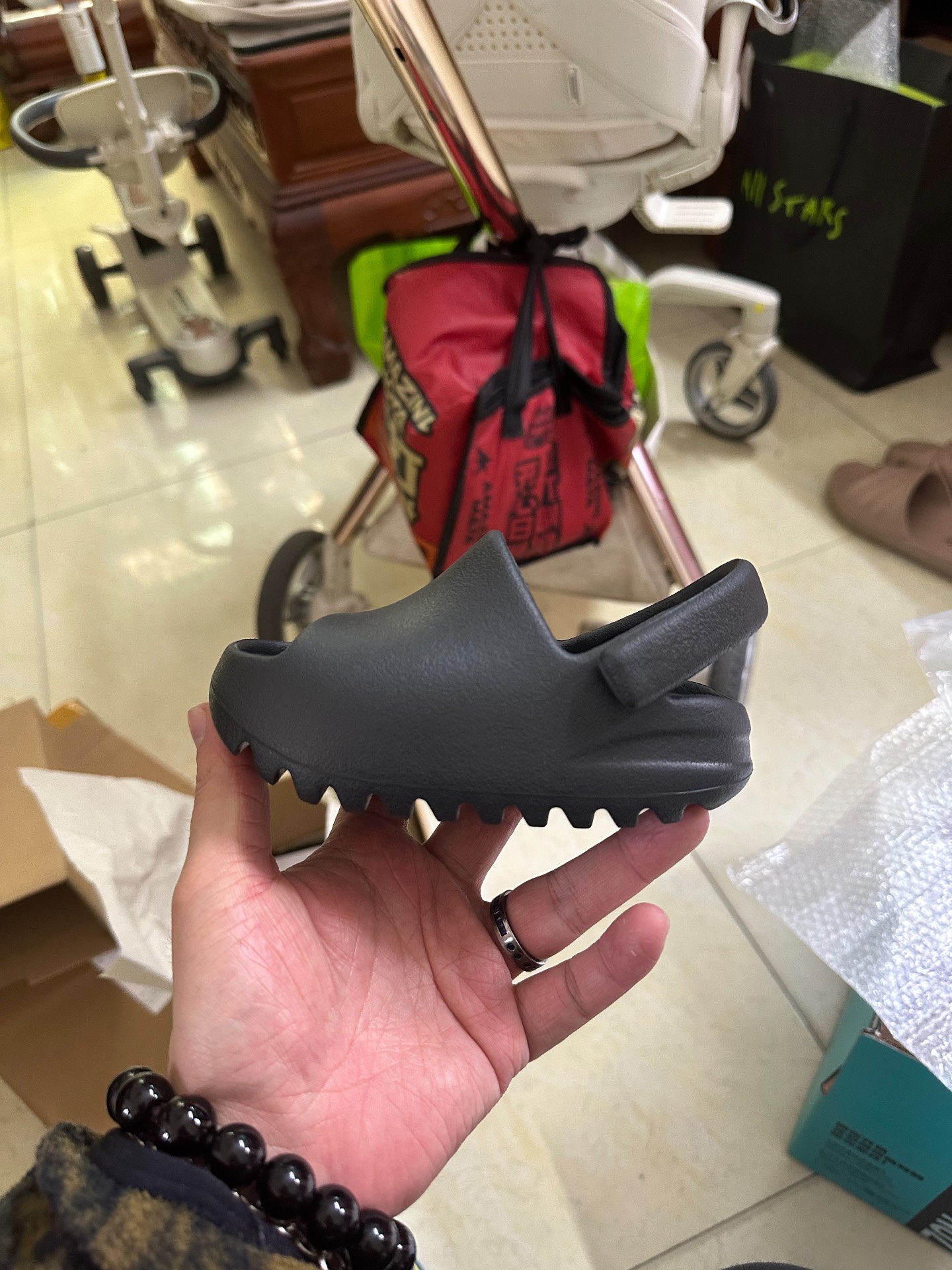 custom review-Adidas Originals Yeezy Slide Черный агат 'Оникс' Противоскользящий Anti KICK Низкий Топ Обувь для малышей Infant и Toddler