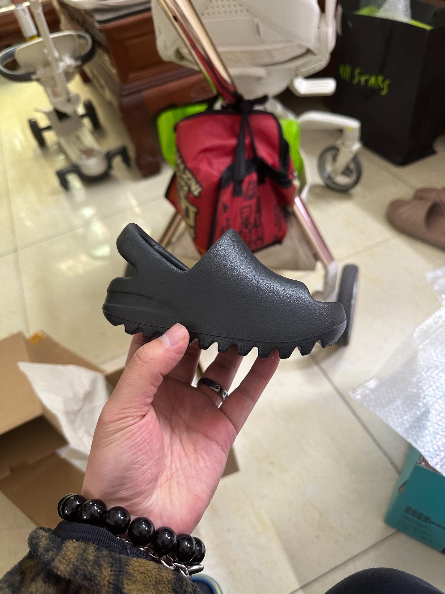 custom review-Adidas Originals Yeezy Slide Черный агат 'Оникс' Противоскользящий Anti KICK Низкий Топ Обувь для малышей Infant и Toddler