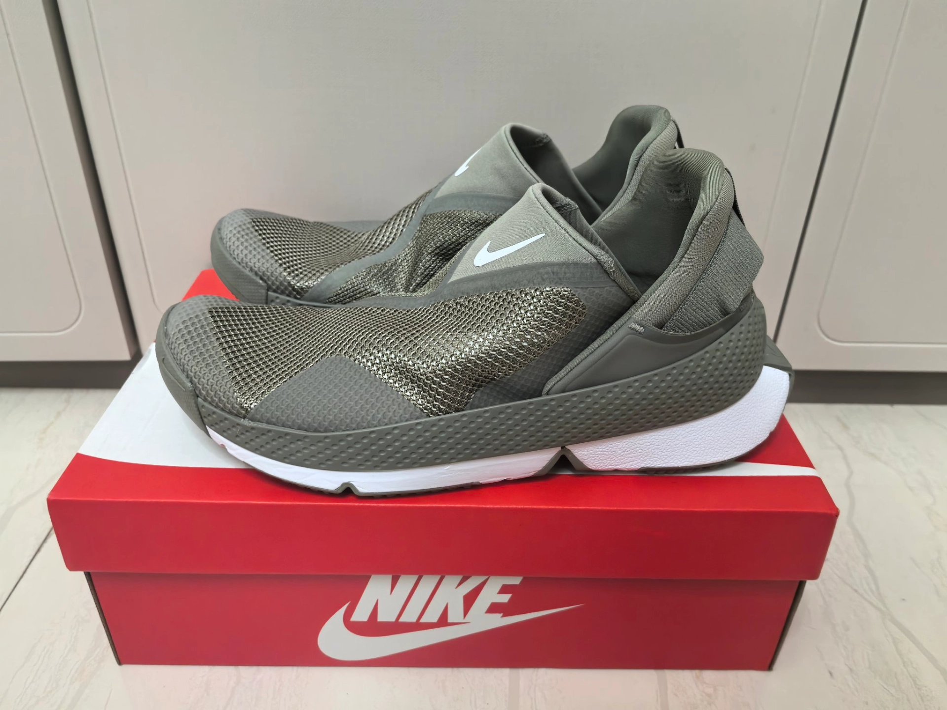 custom review-Nike Go FlyEase противоскользящая устойчивая к истиранию дышащая низкий верх повседневная обувь для женщин зеленый