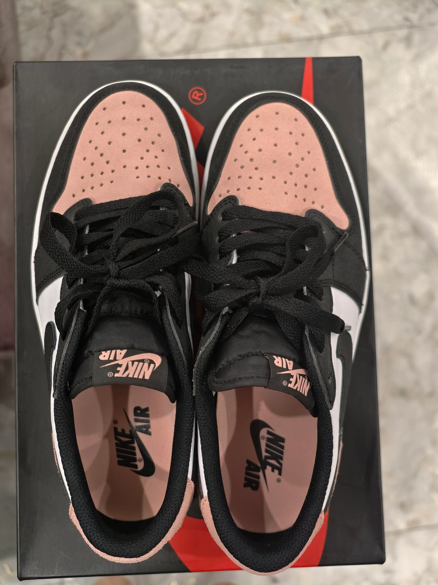 custom review-Jordan Air Jordan 1 Retro Low OG 'Отбеленный Коралловый' Кракелюр Низкий Топ Винтажные Баскетбольные Кроссовки Унисекс