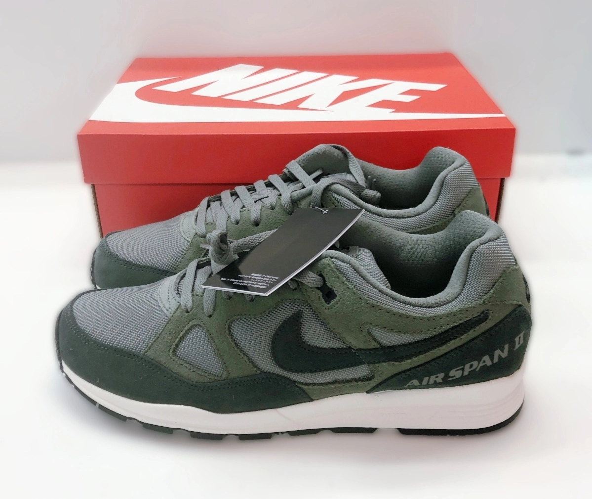 custom review-Nike Air Span 2 Амортизация Легкий Низкий Топ Casual Мужской Серый Зеленый