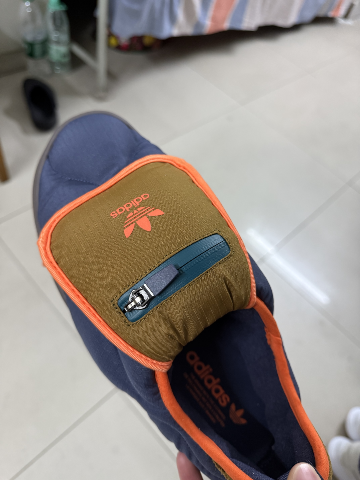 custom review-Adidas Originals Puffylette Slip Resistant Abrasion Resistant Низкий Топ Повседневная Обувь Унисекс Коричневый Синий