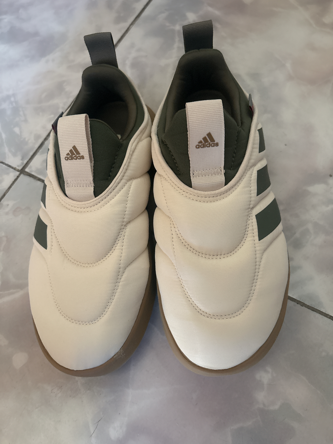 custom review-Adidas Adipuff Slip Resistant Abrasion Resistant Низкий Топ Повседневная Обувь Унисекс Белый Зеленый Коричневый