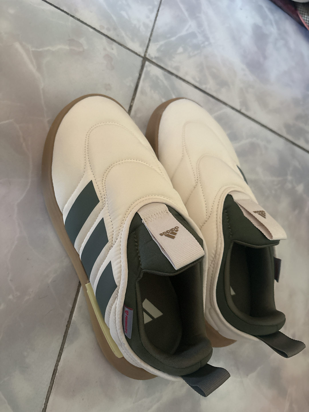 custom review-Adidas Adipuff Slip Resistant Abrasion Resistant Низкий Топ Повседневная Обувь Унисекс Белый Зеленый Коричневый