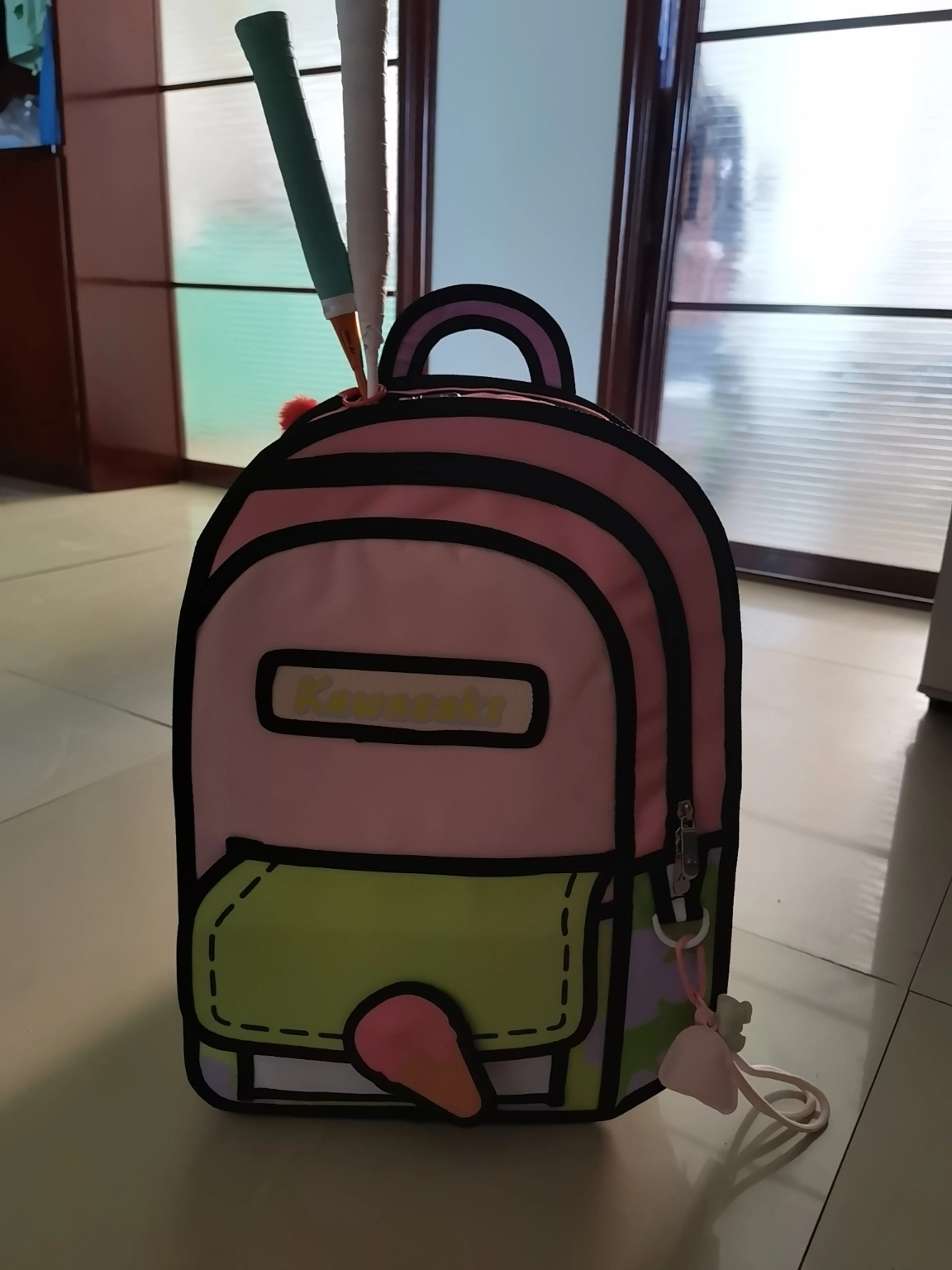 custom review-Кавасаки SpongeBob Collaboration Полиэстер Рюкзак Унисекс Патрик Стар Пудра