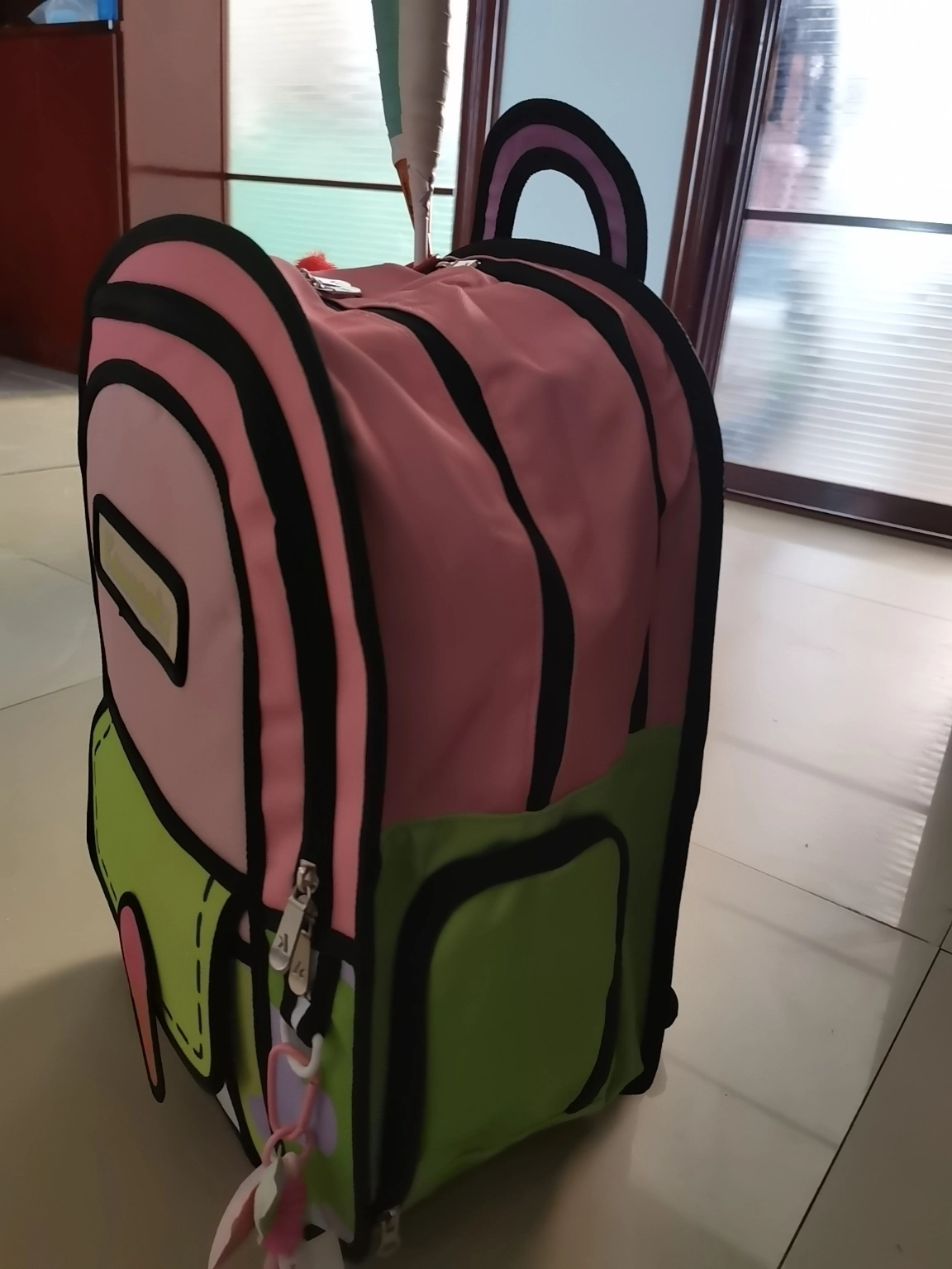 custom review-Кавасаки SpongeBob Collaboration Полиэстер Рюкзак Унисекс Патрик Стар Пудра