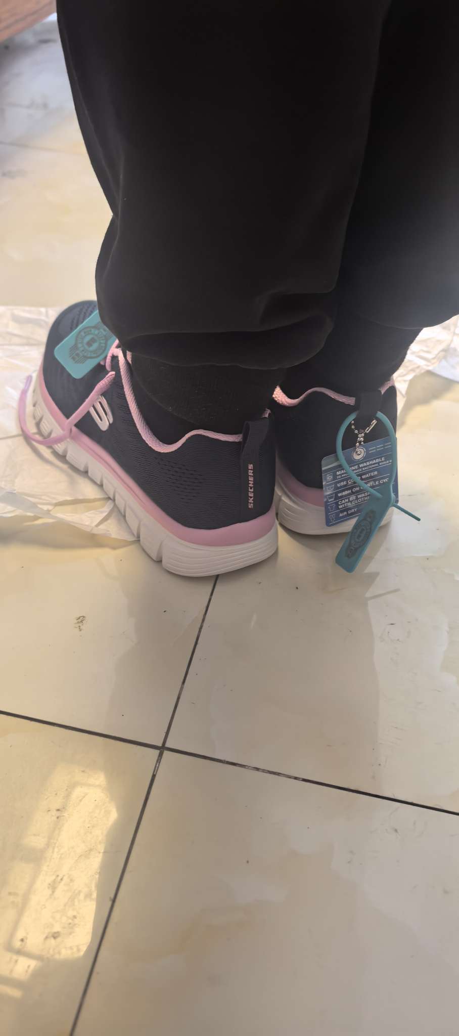 custom review-Skechers Graceful Дышащий Низкий Топ Повседневная Обувь Женская Синий Розовый Белый